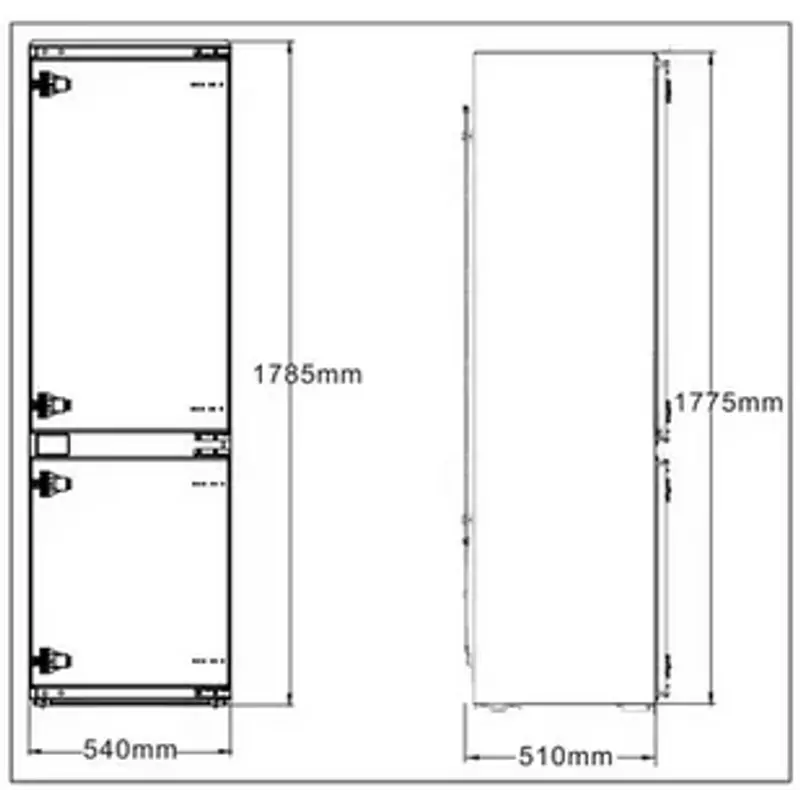 Midea MDRE353FGF01 beépíthető alulfagyasztós hűtőszekrény 178cm MD0501005