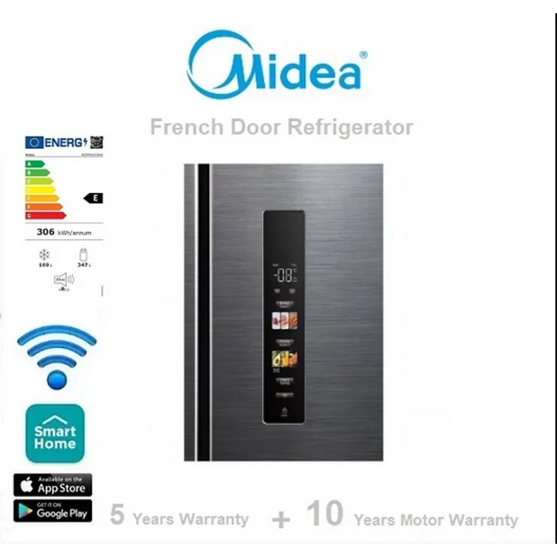 Midea MDRF692FIE46 Francia ajtós szabadonálló hűtőszekrény inox MD0301008