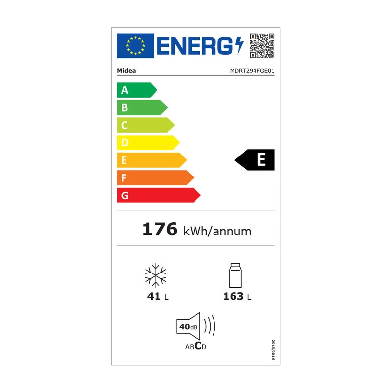 Midea MDRT294FGE01 felülfagyasztós hűtő inox 143x55x55cm MD0305015