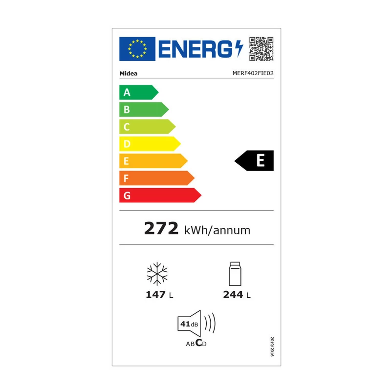 Midea MERF402FIE02 Francia ajtós szabadonálló hűtőszekrény inox MD0301007