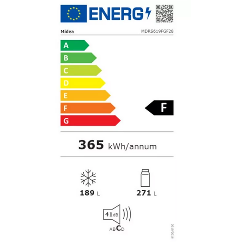 Midea MDRS619FGF28 Hűtőszekrény NOFrost