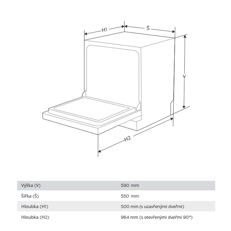 Midea MDWTT0802MS-WF kompakt asztali mosogatógép 8 terítékes MD0203005