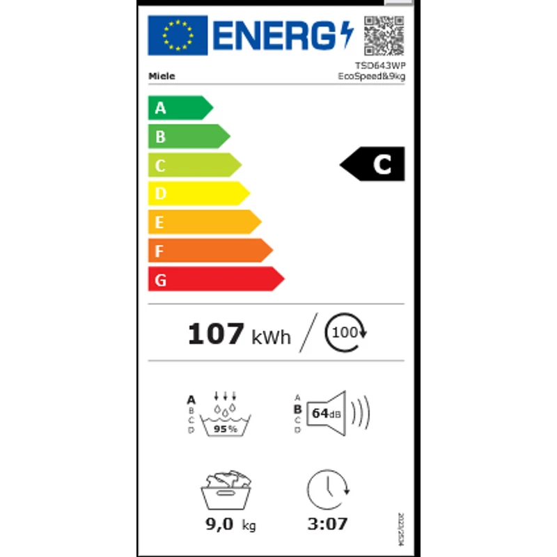 Miele TSD643WP EcoSpeed 9kg hőszivattyús szárítógép