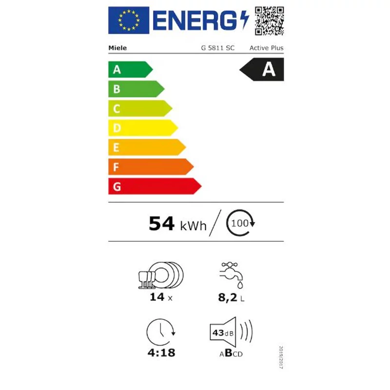 Miele G 5811 SC Active Plus Briliánsfehér  szabadon álló mosogatógép