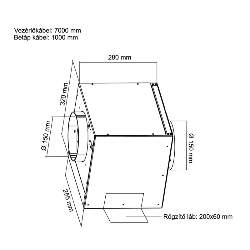 Multi SEM1T850 páraelszívó külső motor padlástérbe 850 m³/h