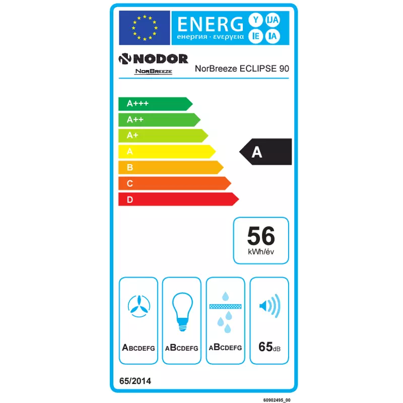 NODOR Páraelszívó NorBreeze ECLIPSE 90 BK HOB2HOOD