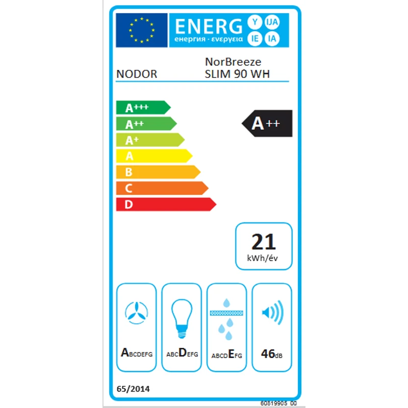 NODOR Norbreeze SLIM 90 WH páraelszívó fehér