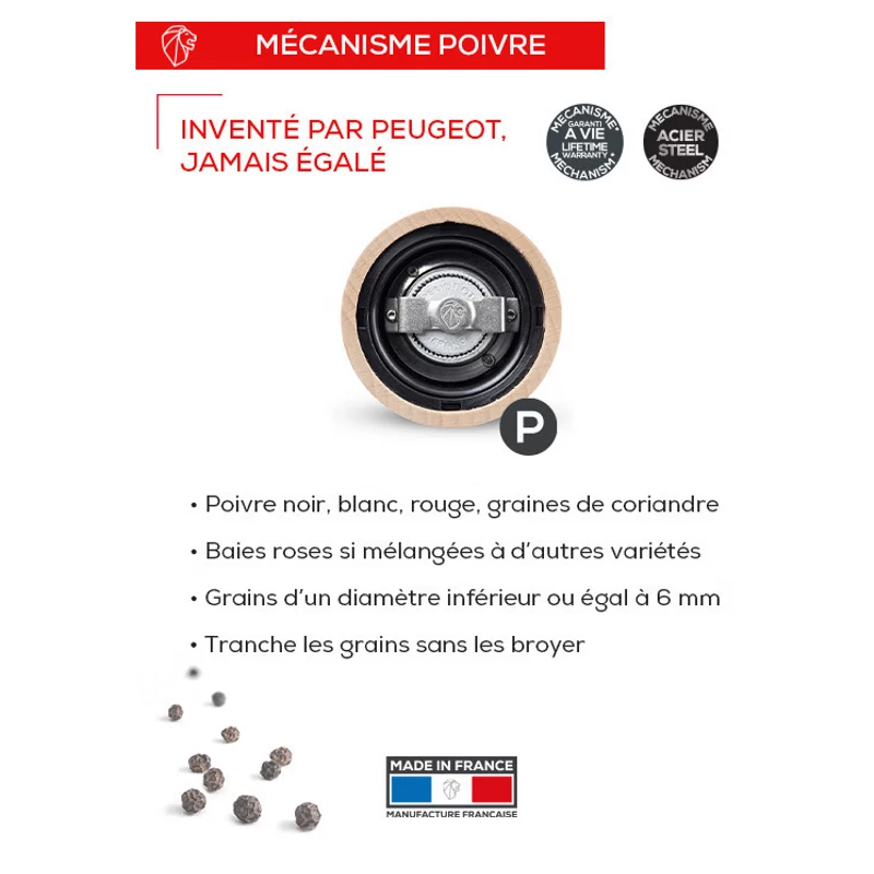 Peugeot Paris Chef borsőrlő  u'Select  rozsdamentes 22cm