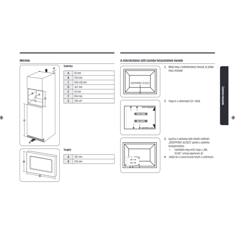 Samsung MG23A7013CB/EO beépíthető mikrohullámú sütő fekete