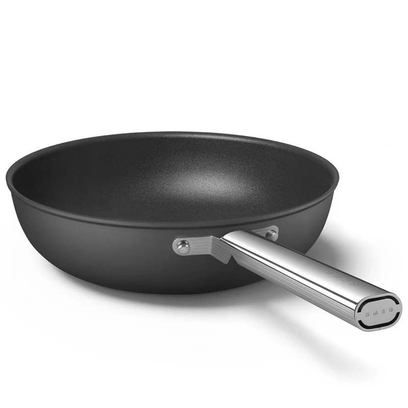 Smeg WOK serpenyő rozsdamentes acél fogantyú 30 cm fekete CKFW3001BLM