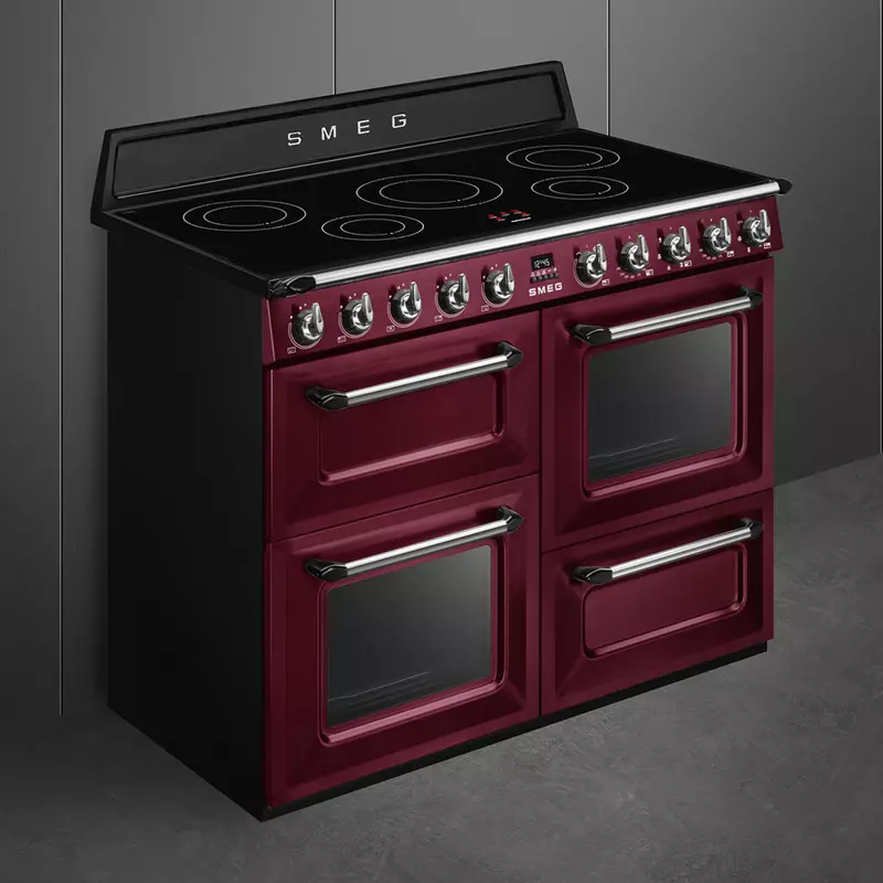 Smeg TR4110IRW szabadonálló tűzhely vörösbor készülékszín 110cm széles