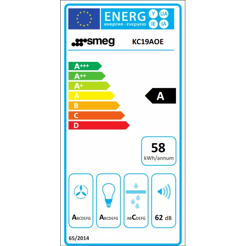 Smeg KC19AOE Cortina fali páraelszívó antracit/bronz 90cm