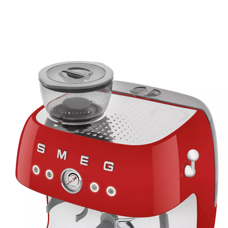 Smeg EGF03RDEU őrlővel kombinált espresso kávéfőző retro piros