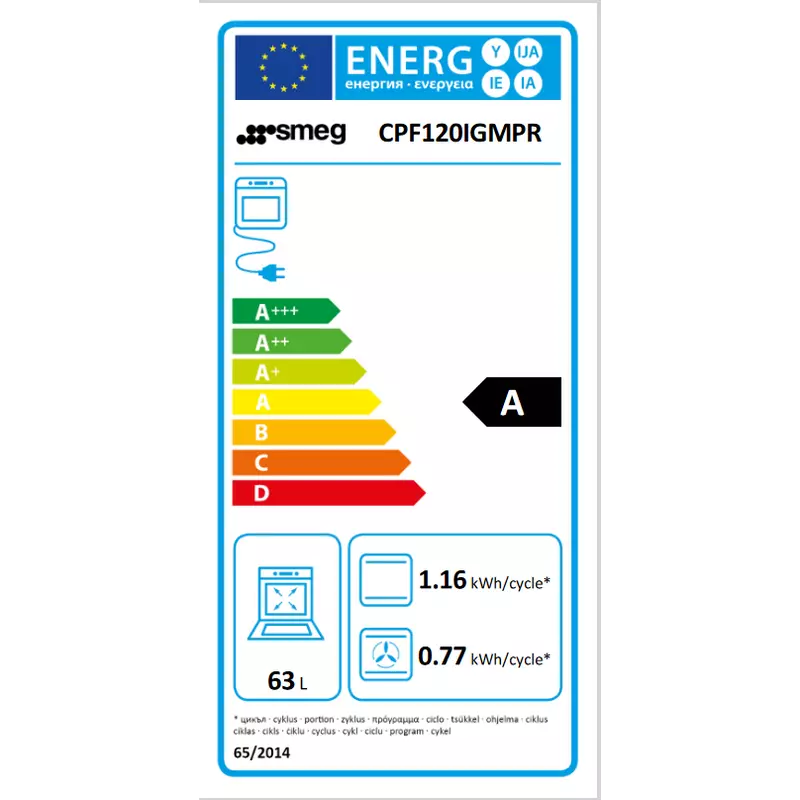 Smeg CPF120IGMPR Portofino kombinált tűzhely piros 120cm