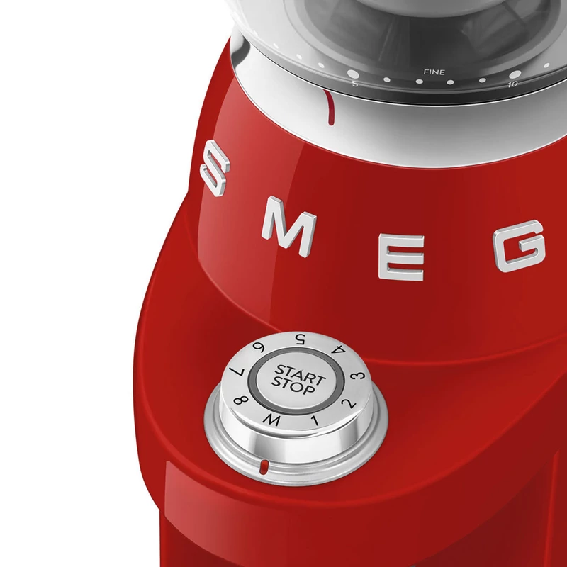 Smeg CGF03RDEU félprofesszionális kávédaráló retro 150W piros
