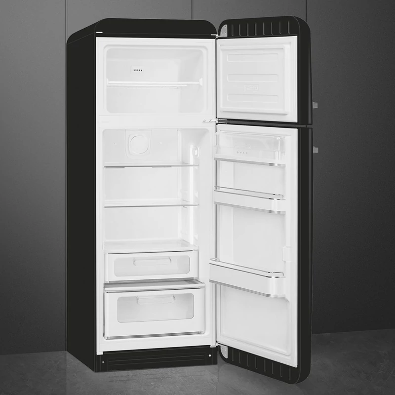 Smeg FAB30RBL5 felülfagyasztós hűtő retro jobbos zsanér fekete