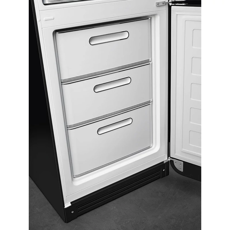 Smeg FAB32RBL5 alulfagyasztós retro hűtő jobb oldali zsanér fekete