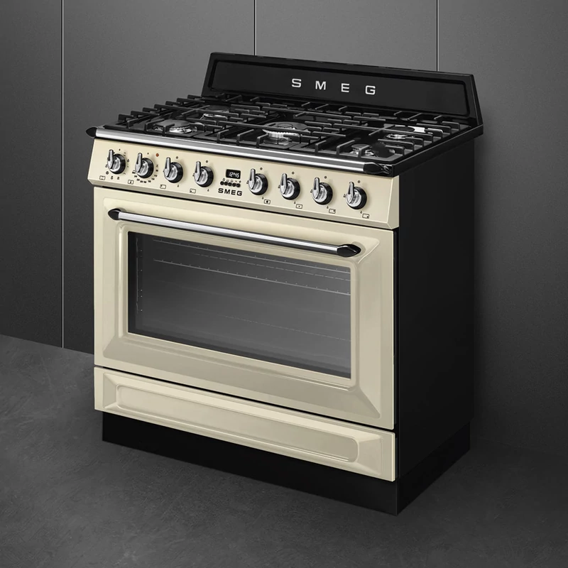 Smeg TR90GMP tűzhely Victoria design 90cm 1 sütőtér gázlap bézs