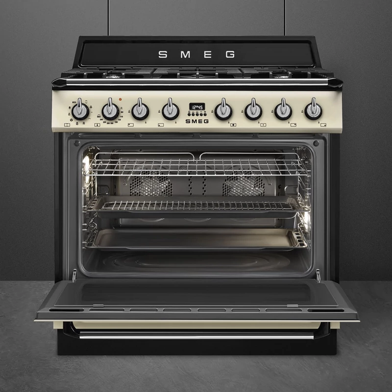 Smeg TR90GMP tűzhely Victoria design 90cm 1 sütőtér gázlap bézs