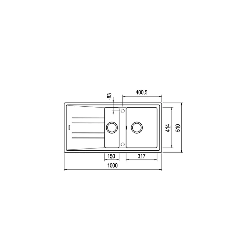 TEKA STONE 60 B-TG 1½B 1D Gránit Mosogató Homokbézs