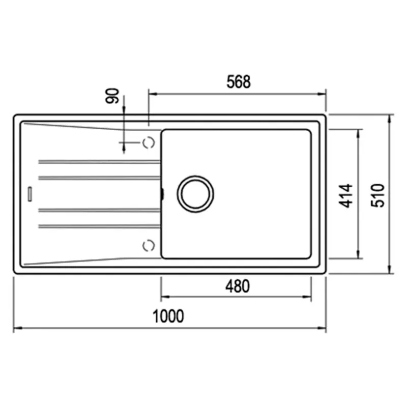 TEKA STONE 60 L-TG 1B 1D Gránit Mosogató Carbon