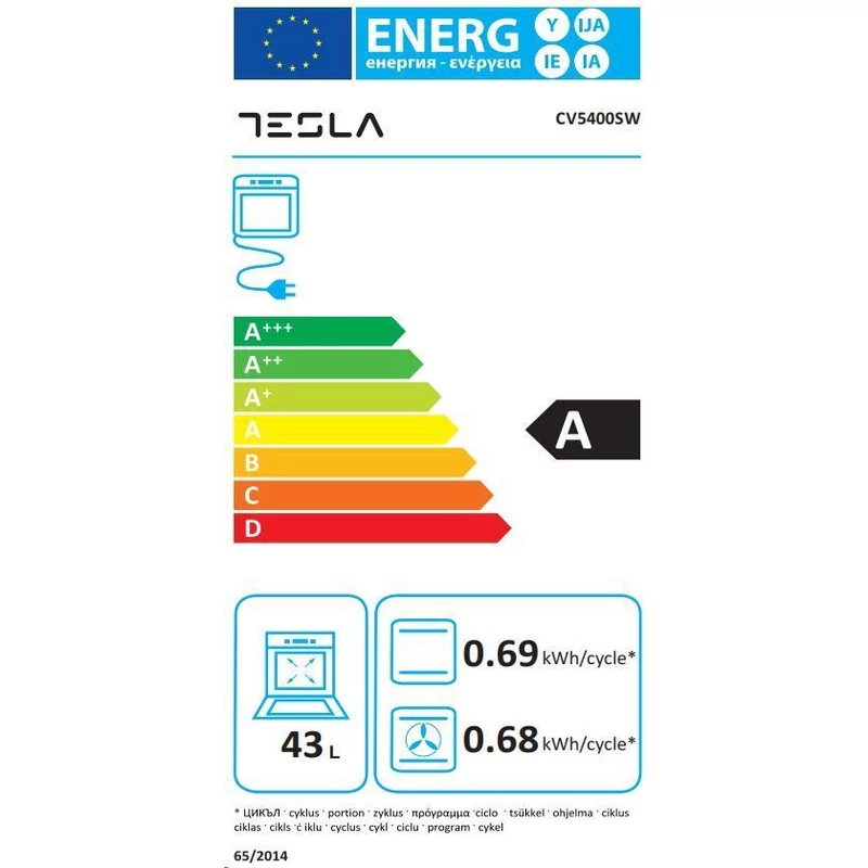 Tesla CV5400SW szabadonálló üvegkerámia lapos tűzhely fehér 50cm