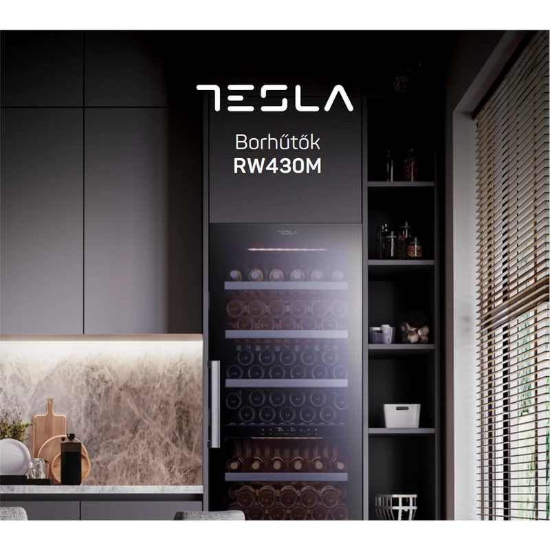 Tesla RW430M szabadonálló borhűtő 193 palackos 185x60x70cm