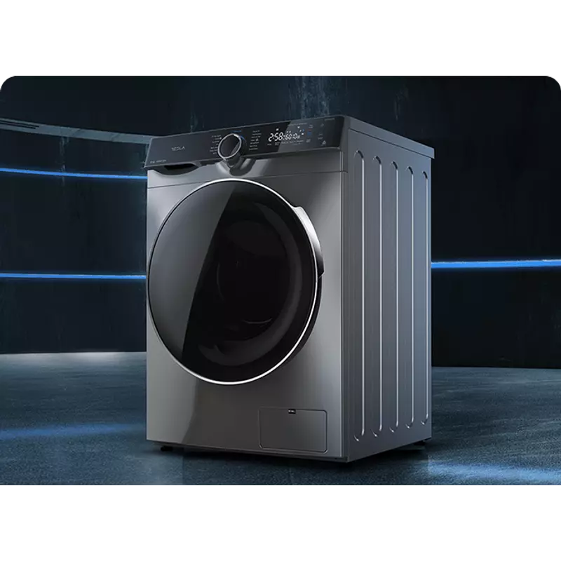 Tesla WF81490MS elöltöltős mosógép 9kg 1400f/p Touch Screen Inverter motor ezüst készülékszín