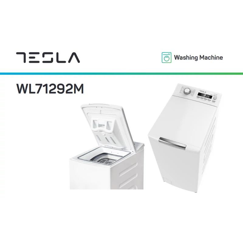 Tesla WL71292M felültöltős mosógép inverteres 7,5 kg 1200f/p