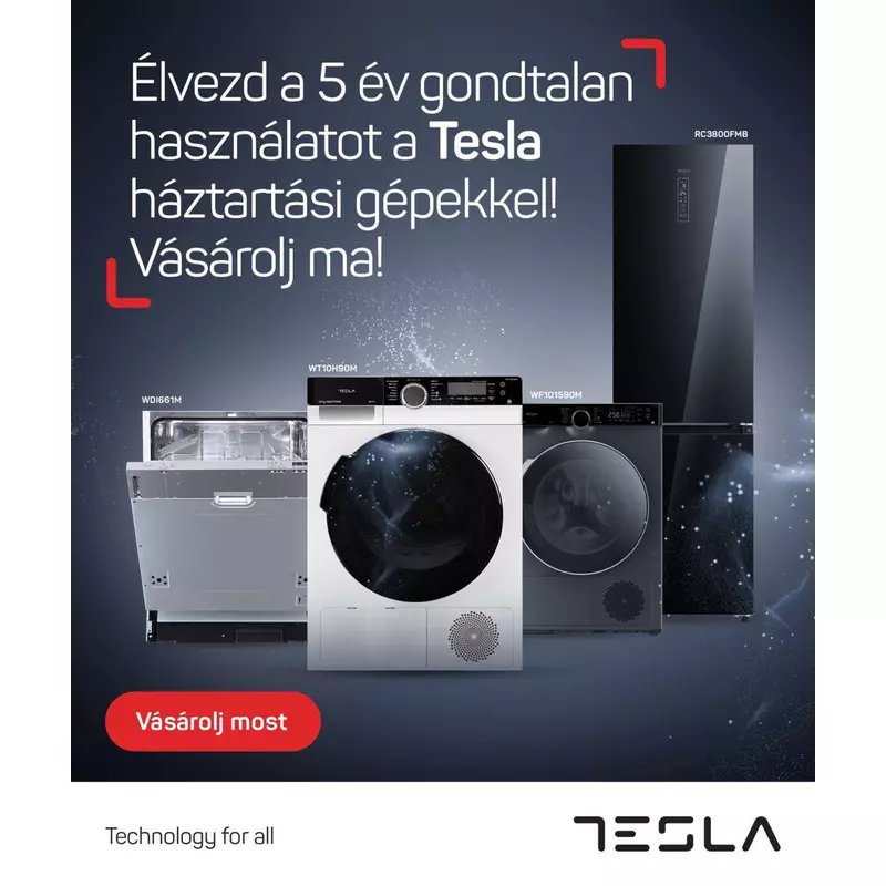 Tesla CV6400SW szabadonálló üvegkerámia lapos tűzhely fehér 60cm