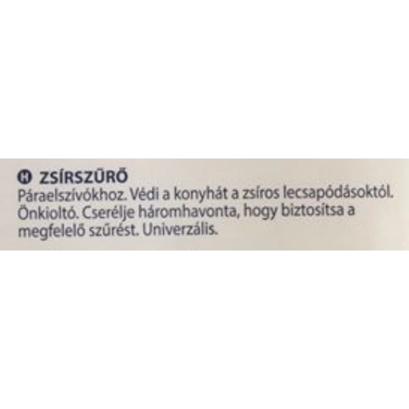 WPRO UGF018 Univerzális zsírszűrő-vágható