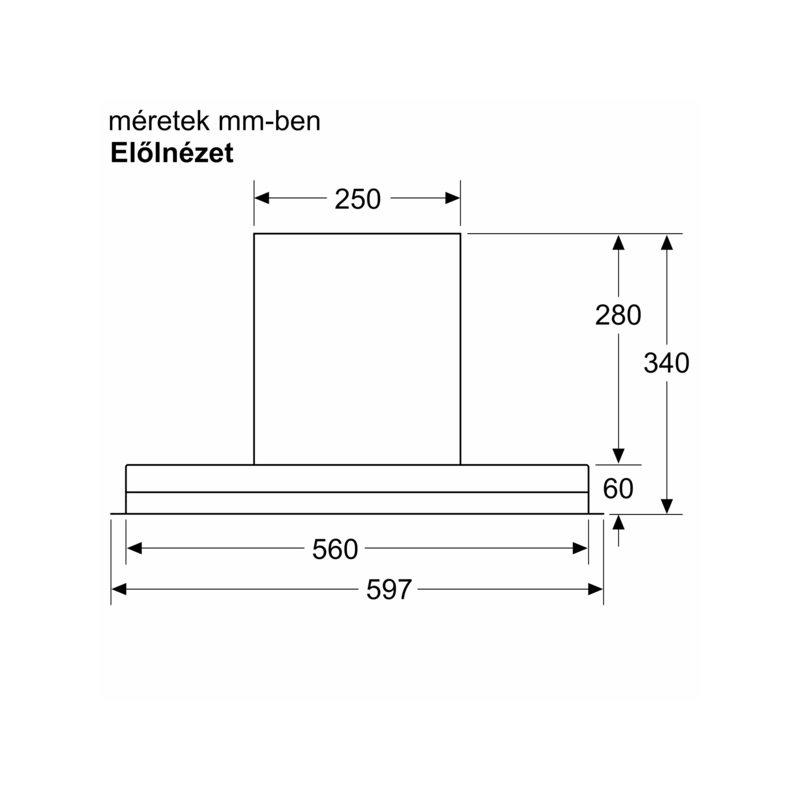 Bosch DBB67AM60 beépíthető páraelszívó 60cm fekete Serie6