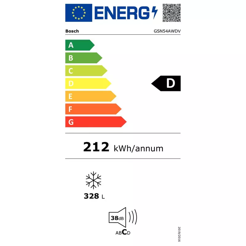 Bosch GSN54AWDV fagyasztószekrény NoFrost fehér  Serie6