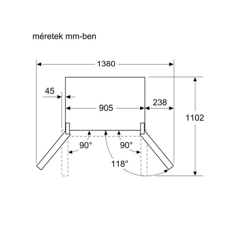 Bosch KFN96APEA többajtós alulfagyasztós hűtő NoFrost inox Home Connect Serie6