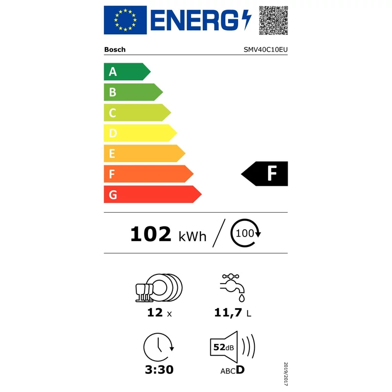 BOSCH SMV40C10EU Beépíthető mosogatógép