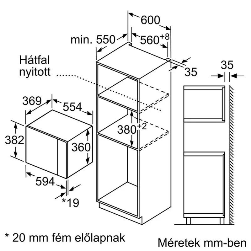 Bosch BFL553MS0 beépíthető mikrohullámú sütő