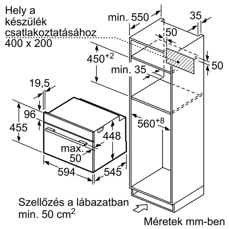 Bosch COA565GS0 beépíthető mikrohullámú sütő gőz funkcióval