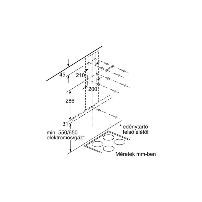 BOSCH DWB67IM50 Falra szerelhető páraelszívó