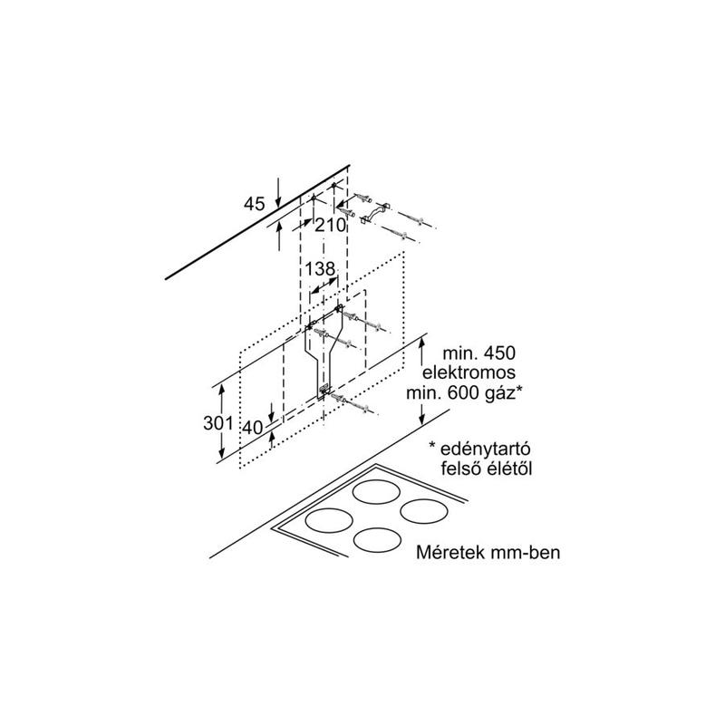 BOSCH DWK98JQ60 Falra szerelhető páraelszívó