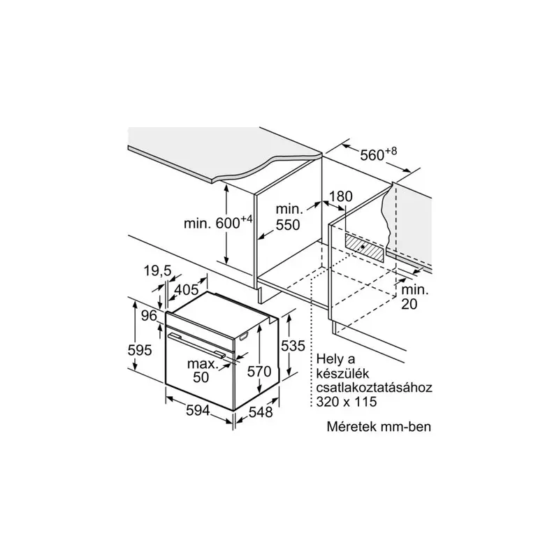 Bosch HRG5785S6 gőzfunkciós sütő Home Connect pirolítikus nemesacél Serie6