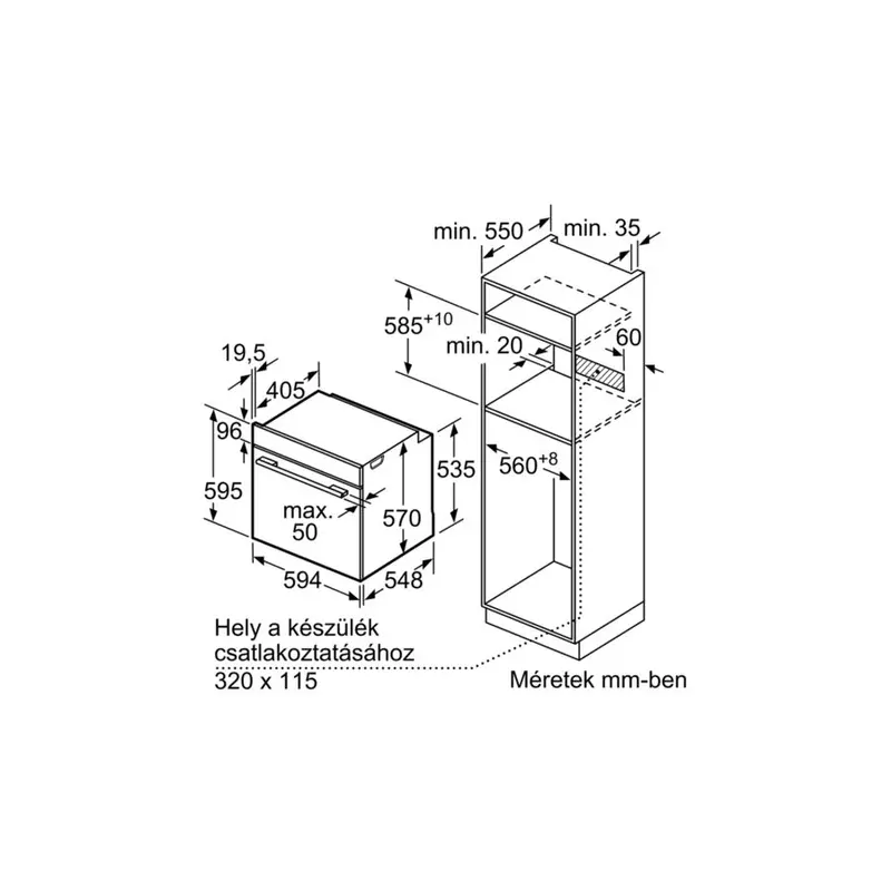 Bosch HRG5785S6 gőzfunkciós sütő Home Connect pirolítikus nemesacél Serie6