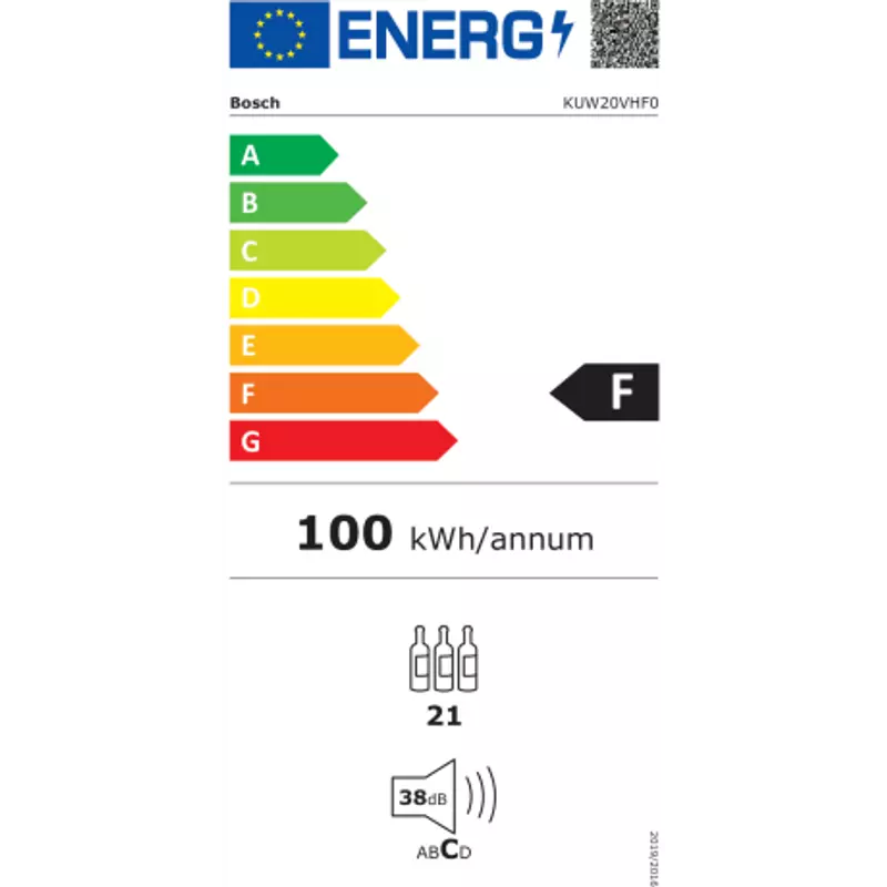 Bosch KUW20VHF0 beépíthető borhűtő 21 palackos Serie6