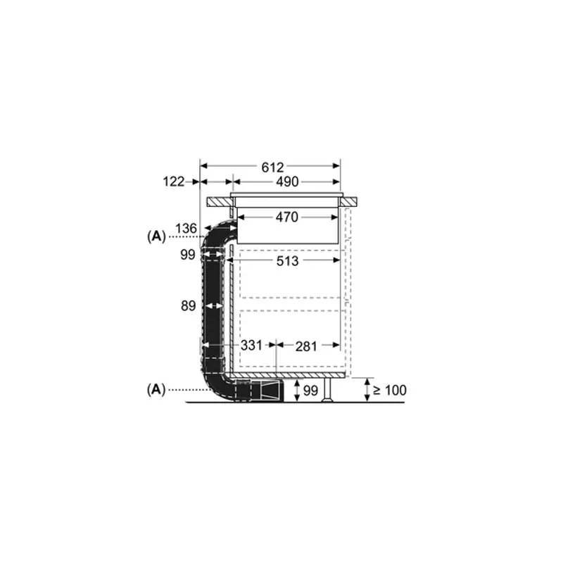 Bosch HEZ9VDKR0 tartozék páraelszívós laphoz belső keringetéshez 70cm-nél mélyebb pultmélységhez