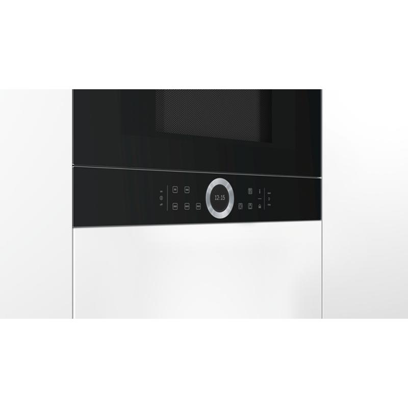 Bosch BFL634GB1 beépíthető mikrohullámú sütő fekete 21L balra nyíló