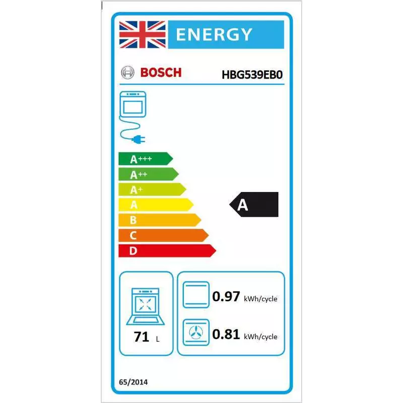 Bosch HBG539EB0 beépíthető sütő fekete EcoClean hátfal TFT kijelző Serie6