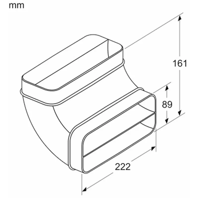 Bosch 17005034 függőleges könyök normál méretű 90° 65cm vagy mélyebb pultokhoz