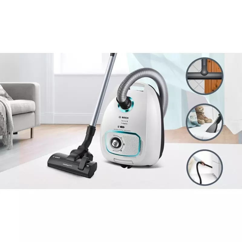 Bosch BGLS4HYG2 ProHygienic porzsákos porszívó fehér UltraAllergy Serie4