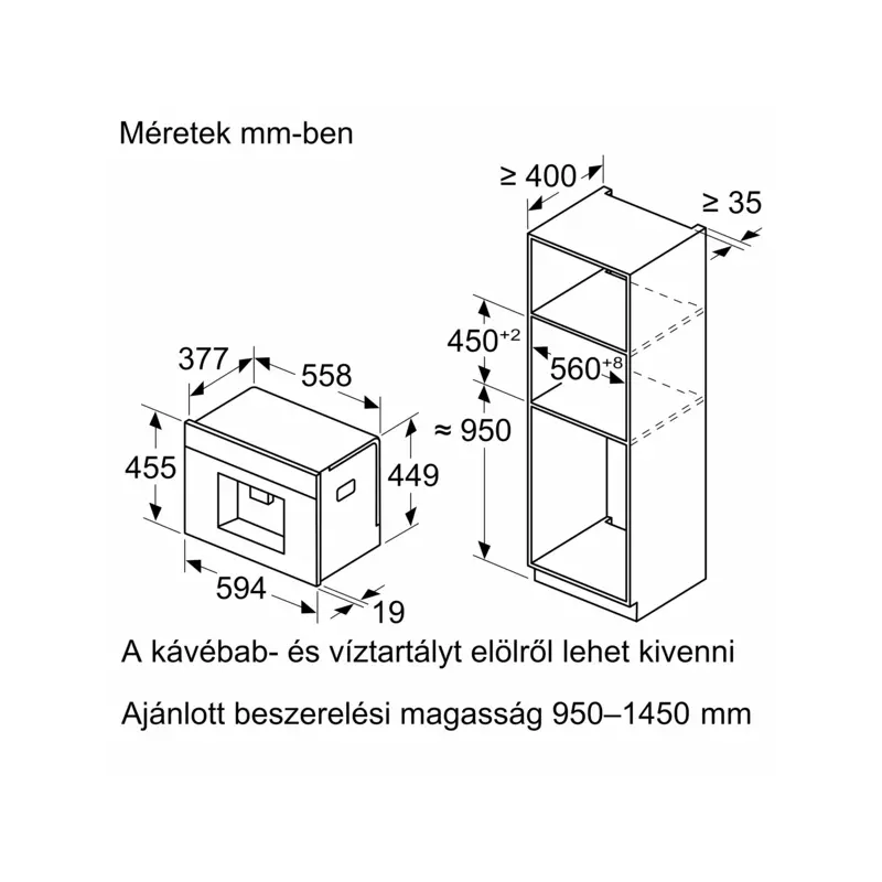 Bosch CTL7181B0 beépíthető automata kávéfőző TFT TouchDisplay Pro Home Connect fekete Serie8