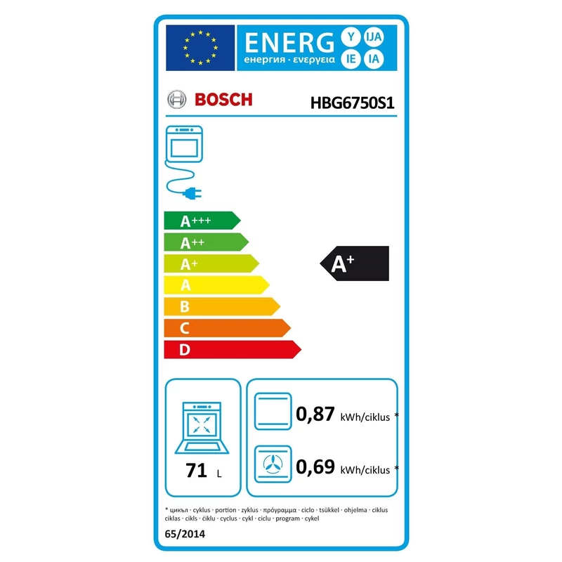 Bosch HBG6750S1 beépíthető sütő pirolítikus öntisztítás nemesacél Serie8