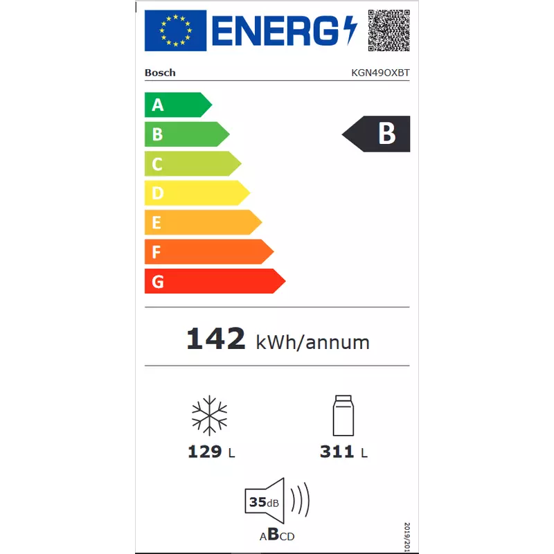 Bosch KGN49OXBT alulfagyasztós hűtő NoFrost Black stainless steel 203x70x67cm Serie4